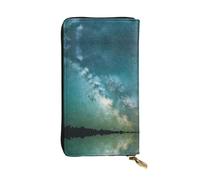 RoMuka Starry Night Sky Deep Outer Space Leder Lange Handgeldbörse Kartentasche für Kreditkarte Bargeld Münzen Aufbewahrung Schwarz, Einheitsgröße, Schwarz, One Size