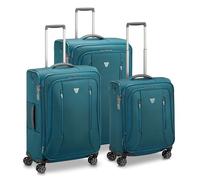 RONCATO CITY 3.0 Weicher Koffer Trolley Erweiterbar mit Reißverschluss und TSA Verschlusssystem, Smaragd, Set G+M+C