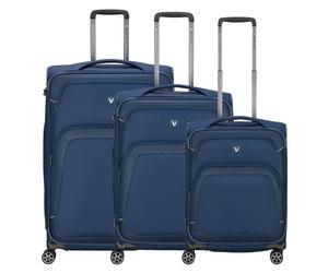 Roncato Gateway 4 Rollen Kofferset 3-teilig mit Dehnfalte blau