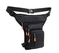 rongweiwang Multifunktionale Taktische Beintasche, verstellbare Träger, schnell zugänglich, wasserdicht, Schulter/Gürteltasche, bequemes Tragen, Schwarz