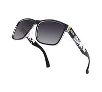 RONSOU Sonnenbrille Herren Damen Polarisiert Verspiegelt Retro Vintage UV400 Brille Transparenter Grauer Rahmen Graue Linse