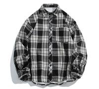 Roobeety Herren Flanellhemd im Oversize-Look - Lässiges Holzfäller-Karohemd für den Streetwear-Stil | Weit geschnittenes Langarmhemd für einen urbanen Lagenlook