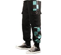 Roocnie Demon Slayer Jogger Pants Tanjiro Cargo Pants Casual Sweatpants Laufhose mit Taschen Hip Hop Zenitsu Giyu, Tanjiro, Mittel