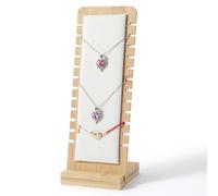 ROOMHUAWAY 12 Holz Slots Halskette Schmuckständer Kettenständer Schmuck, Kettenhalter Vertikaler Schmuck Halter Halskettenständer Halskette Schmuckständer, Ketten Aufbewahrung Jewelry Stand (White)