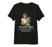 Rooted In Christ Lovely Lady & Lilly Christian Bibelvers Premium T-Shirt