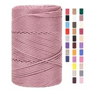 Rope Garn 3mm X 225m Zum Häkeln Makramee Taschen Baumwollschnur Polyester Bäckergarn Baumwollkordel Macrame Cord Baumwollgarn Baumwollfaden Geflochten Textilgarn Körbe Easy Yarn (27,2 Stück)