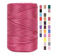 Rope Garn 3mm X 225m Zum Häkeln Makramee Taschen Baumwollschnur Polyester Bäckergarn Baumwollkordel Macrame Cord Baumwollgarn Baumwollfaden Geflochten Textilgarn Körbe Easy Yarn (23,2 Stück)