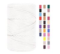 Rope Garn 3mm X 225m Zum Häkeln Makramee Taschen Baumwollschnur Polyester Bäckergarn Baumwollkordel Macrame Cord Baumwollgarn Baumwollfaden Geflochten Textilgarn Körbe Easy Yarn (28,1 Stück)