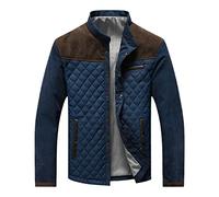 Roquorl Modejacke Herrenjacke Frühling und Herbst Herrenjacke Baseball-Uniform Schlanke Freizeitjacke Herren Dark Blue Coffee L