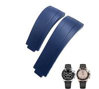 RORFFK 20mm 21mm Gummi-Uhrenarmband mit kurzer Schnalle, passend für Rolex Daytona Submariner Role OYSTERFLEX Yacht Master, kleines Handgelenk-Silikonarmband(Blue,21mm)