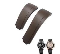 RORFFK 20mm 21mm Gummi-Uhrenarmband mit kurzer Schnalle, passend für Rolex Daytona Submariner Role OYSTERFLEX Yacht Master, kleines Handgelenk-Silikonarmband(Brown,21mm)