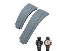 RORFFK 20mm 21mm Gummi-Uhrenarmband mit kurzer Schnalle, passend für Rolex Daytona Submariner Role OYSTERFLEX Yacht Master, kleines Handgelenk-Silikonarmband(Gray,20mm)