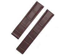 RORFFK Echtes Leder -Uhrband für SCHILD Heuer Handgelenkband Blaues schwarzes braunes Armband 19mm 20 mm 22 mm mit faltenden Schließ Lederriemen(Brown no clasp,22mm)