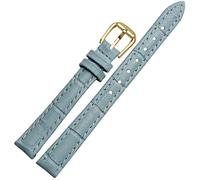 RORFFK Für jedes Marken -Leder -Uhrband für Mädchen und Student Crocodile Grain Band 10 12 14 16 18 mm schwarz braun rot weiß blau Gurt(Sky Blue-Gold,16mm)
