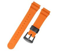 RORFFK Für Seiko 5 Nr. Solar Watchband Männer Silikon Gummi -Gummi 22mm Sporttauch SNE537 SRPA83J1 Trageschlaufe(Orange black buckle)