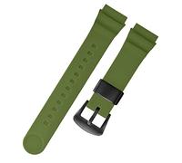 RORFFK Für Seiko 5 Nr. Solar Watchband Männer Silikon Gummi -Gummi 22mm Sporttauch SNE537 SRPA83J1 Trageschlaufe(Green black buckle)
