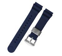 RORFFK Für Seiko 5 Nr. Solar Watchband Männer Silikon Gummi -Gummi 22mm Sporttauch SNE537 SRPA83J1 Trageschlaufe(Blue silver buckle)