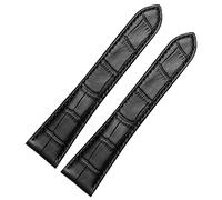 RORFFK Uhrenarmband für Tank Echtleder-Uhrenarmband Herren Claire Ledergürtel London Solo mechanische Uhrenzubehör 25mm(Black-no buckle,24mm)