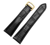 RORFFK Uhrenarmband für Tank Echtleder-Uhrenarmband Herren Claire Ledergürtel London Solo mechanische Uhrenzubehör 25mm(Black-gold,24mm)
