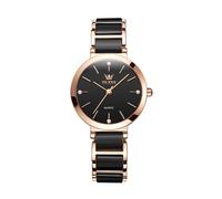 rorios Armbanduhr für Damen Einfache Keramik Armband Uhren Analoge Quarz Uhren Elegante Diamant Uhr Business Frauen Damenuhr Schwarz