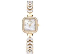 rorios Armbanduhr für Frauen mit Armbändern Elegante Kleine Quadratischem Uhr Modische Diamant Uhren Dress Analog Quarz Uhr Damen Edelstahl Uhr Gold