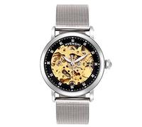 rorios Armbanduhren Damen Automatische Mechanische Uhren Leuchtend Skelett Zifferblatt Edelstahl Band Damenuhren