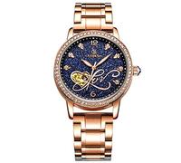 rorios Armbanduhren Damen Automatische Mechanische Uhren Leuchtend Sternenklarer Himmel Zifferblatt Edelstahl Band Damenuhren