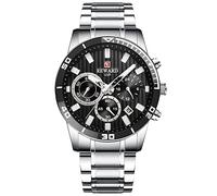 rorios Business Herrenuhr Leuchtende Uhr mit Edelstahlarmband Casual Analoge Quarzuhr Chronograph Armbanduhr für Herren