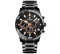 rorios Business Herrenuhr Leuchtende Uhr mit Edelstahlarmband Casual Analoge Quarzuhr Chronograph Armbanduhr für Herren