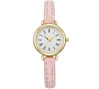 rorios Damen Analog Quarz Uhren Minimalistisch Damenuhren Frauen Casual Armbanduhren Mädchen Wasserdicht 8mm Lederarmband Rosa