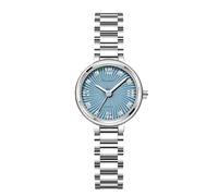 RORIOS Damen Armbanduhr Quarz Edelstahlarmband Sonnenstrahlen-Zifferblatt Kristallmarkierungen Wasserdicht Elegante Casual Uhr Täglicher Gebrauch Blau