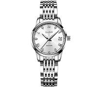 rorios Damen Automatikuhr Mode Leuchtend Armbanduhr mit Edelstahl Armband wasserdichte Diamant Uhr Mechanische Damen Uhren