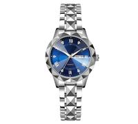 RORIOS Damen Einfach Armbanduhren Klassisch Edelstahl Uhr Frauen Elegant Uhren Business Analog Quarz Uhr Leuchtend Datum Kalender Damenuhren Blau B