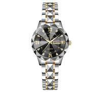 rorios Damen Einfach Armbanduhren Klassisch Edelstahl Uhr Frauen Elegant Uhren Business Analog Quarz Uhr Leuchtend Datum Kalender Damenuhren Schwarz A