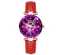 rorios Damen Elegant Armbanduhr Analog Quarz Uhr Diamant Skala Uhr Frauen Edelstahl Armband Uhr Mode Einfache Damenuhren Lila B