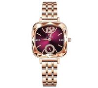 rorios Damen Elegant Armbanduhr Vintage Quadratische Uhr Frauen Analog Quarz Uhr Diamant Edelstahl Damenuhren Lila