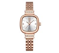 rorios Damen Minimalistisch Armbanduhren Kleine Quadratische Uhr Frauen Elegant Uhren Analog Quarz Damenuhren mit Leder Armband Weiß