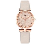 rorios Damen Minimalistisch Uhren Analog Quarz Damenuhren Wasserdicht Lederarmband Armbanduhren Beige