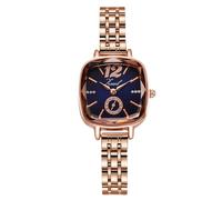 rorios Damen Quadratisch Armbanduhr Frauen Kleid Uhr Elegant Diamant Uhr Analog Quarz Wasserdicht Uhr Edelstahl Armband Blau