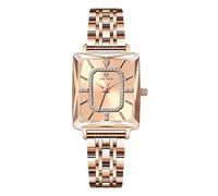 rorios Damen Rechteckige Uhr Frauen Diamond Analoge Quarz Armbanduhren Edelstahlgurt Bracelet Watch wasserdichte Armbanduhr für Mädchen Damenuhren Gold