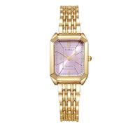 rorios Damen - Rechteckuhr Modische Armbanduhr mit Edelstahlarmband Quarzuhr Elegante und lässige Damen - Kleiduhr Roségold