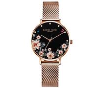rorios Damen Uhr Armbanduhr Blume Dial Armbanduhren für Damen Edelstahlband Mesh Armbanduhr Women Watch Armbanduhren Frauen