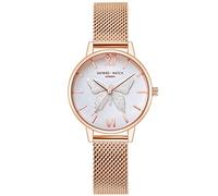 rorios Damen Uhr Armbanduhr Schmetterling Dial Armbanduhren für Damen Edelstahlband Mesh Armbanduhr Women Watch Frauen Armbanduhren