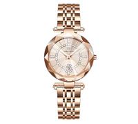 rorios Damen Uhr Diamond Analoge Quarz roségoldenem Edelstahlgurt Bracelet Watch wasserdichte Armbanduhr für Mädchen Damenuhren Gold