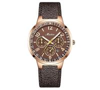 rorios Damen Uhren Analog Quarz Armbanduhren Unisex Wasserdicht Casual Leuchtend Uhren Lederarmband Damenuhren für Frauen Weibliche Roségold Kaffee