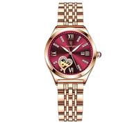 rorios Damen Uhren Analoge Quarz Uhren mit Edelstahlband Leuchtend Uhren Mode Skelett Damen Armbanduhren