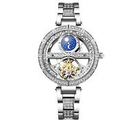 rorios Damen Uhren Automatikuhr Mechanische Uhren Leuchtend Uhr mit Leder Armband Mode wasserdichte Damenuhren