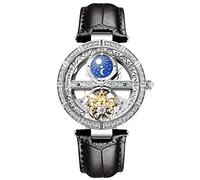 rorios Damen Uhren Automatikuhr Mechanische Uhren Leuchtend Uhr mit Leder Armband Mode wasserdichte Damenuhren