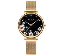 rorios Damen Uhren Blume Dial Damenuhren Edelstahlband Mesh Damenuhr Armbanduhren für Damen Frauen Armbanduhren Women Watch