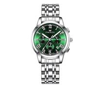 rorios Damenuhr Leuchtende Uhr Analoge Quarzuhr mit Edelstahlarmband Kalender Armbanduhr für Frauen Mädchen